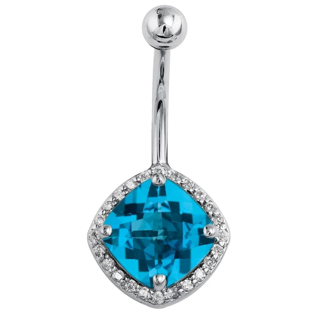 Sovereign Navel Piercing Heirloom - Swiss Blue Topaz