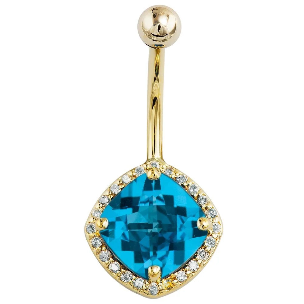 Sovereign Navel Piercing Heirloom - Swiss Blue Topaz